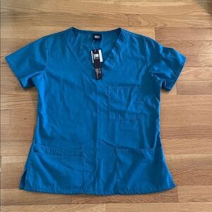 Teal V-Neck Women's Short Sleeve Top